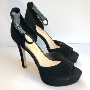 NIB Jessica Simpson Stiletto Beeya Black Lux Suede